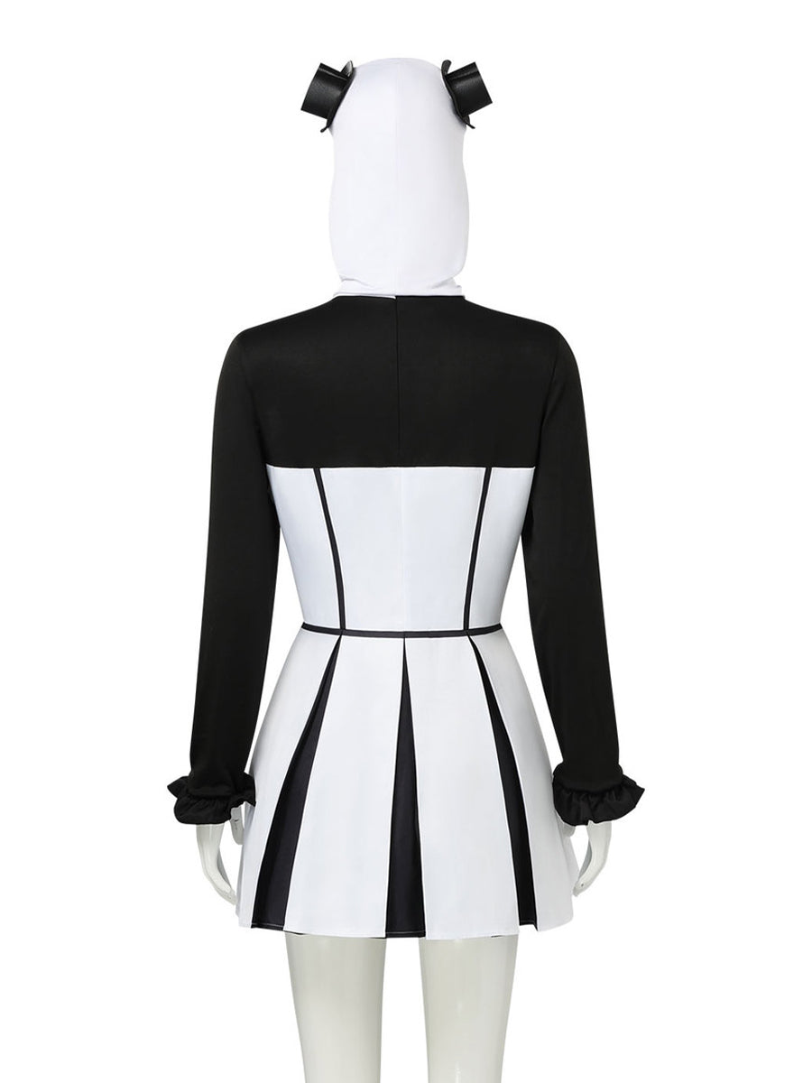 Inspired Terrifier Art the Clown Costume Monochrome Harlequin Dress 