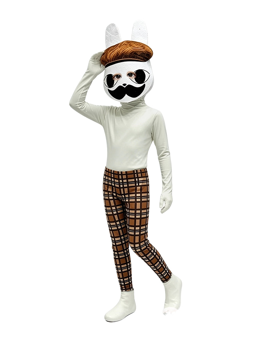 Animal Hospital Barney Costume Mr. Rabbit Full Body Jumpsuit for Kids and Adults