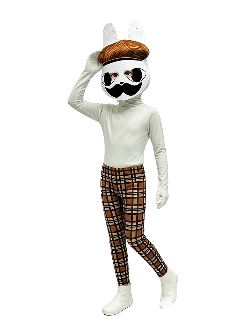 Animal Hospital Barney Costume Mr. Rabbit Full Body Jumpsuit for Kids and Adults
