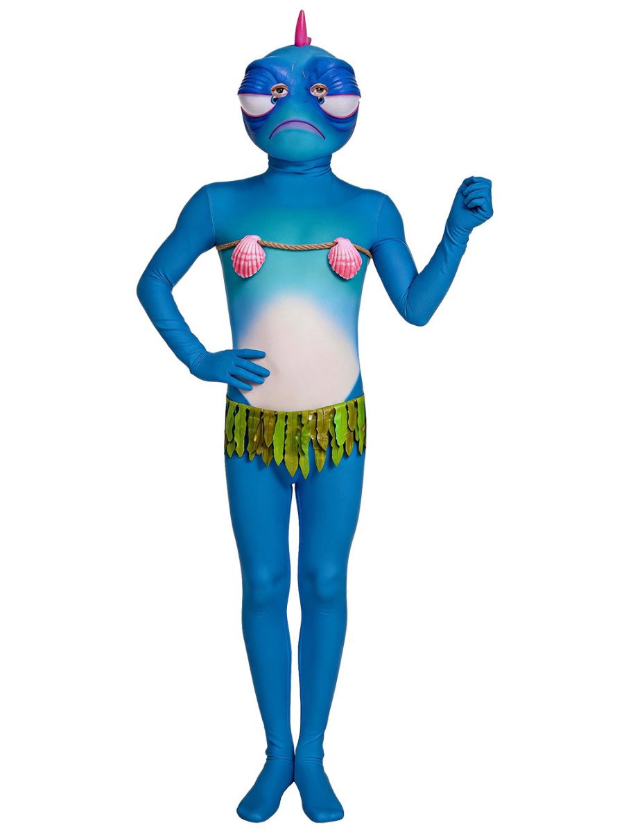 Minions and Monster Fishman Costume Ocean Monster Character Full Body Jumpsuit 