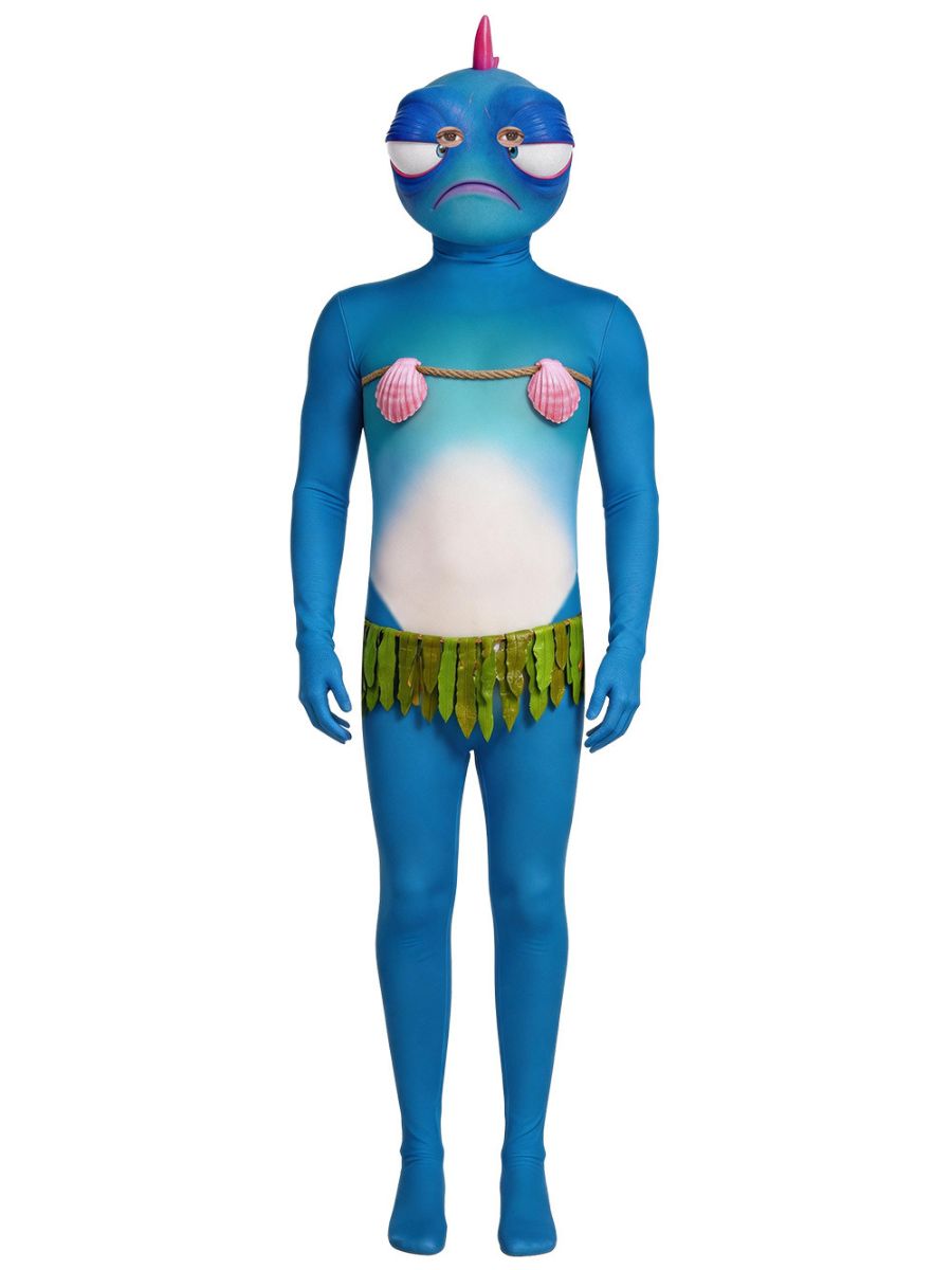 Minions and Monster Fishman Costume Ocean Monster Character Full Body Jumpsuit 