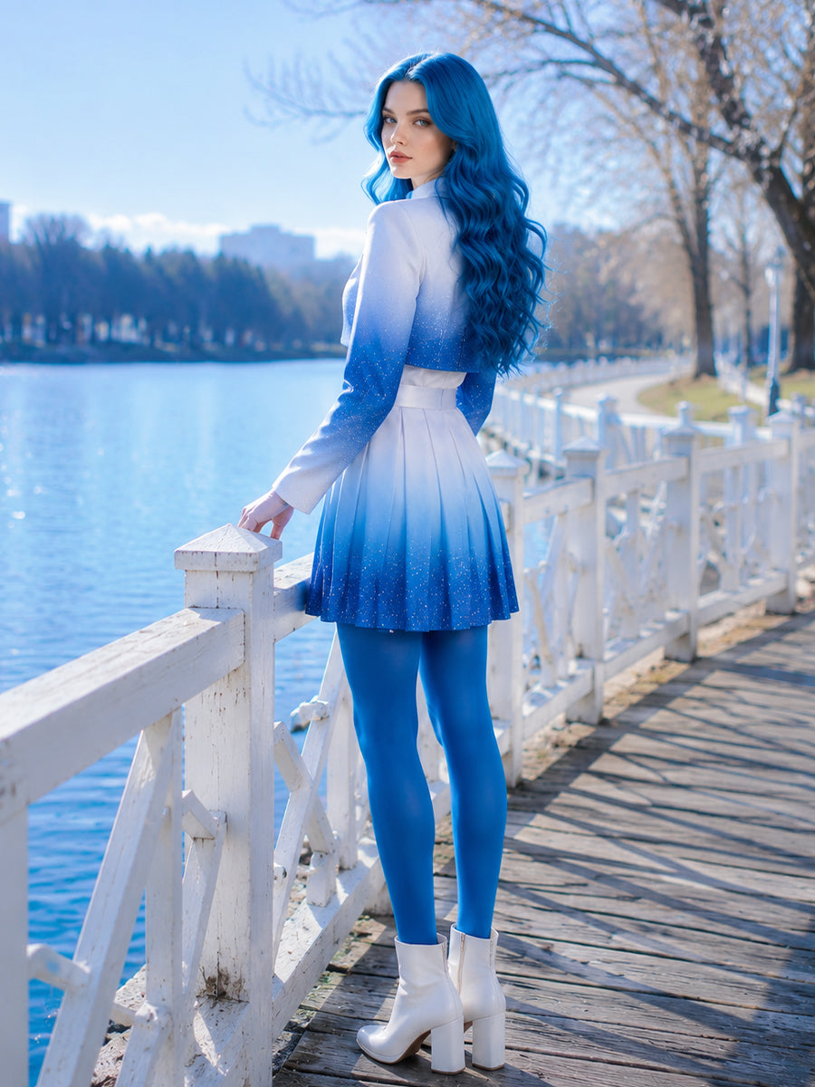 Descendants 5 Chloe Costume Descendants Wicked Wonderland Blue Princess Cosplay Outfit