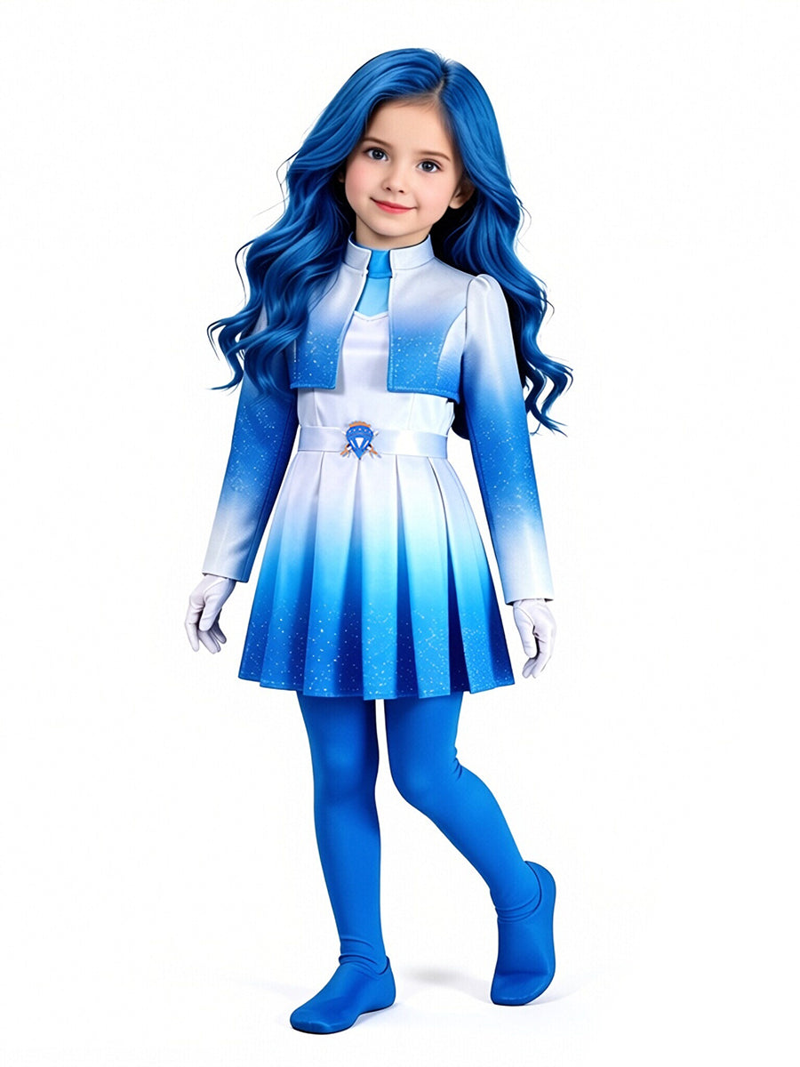 Descendants 5 Chloe Costume Descendants Wicked Wonderland Blue Princess Cosplay Outfit