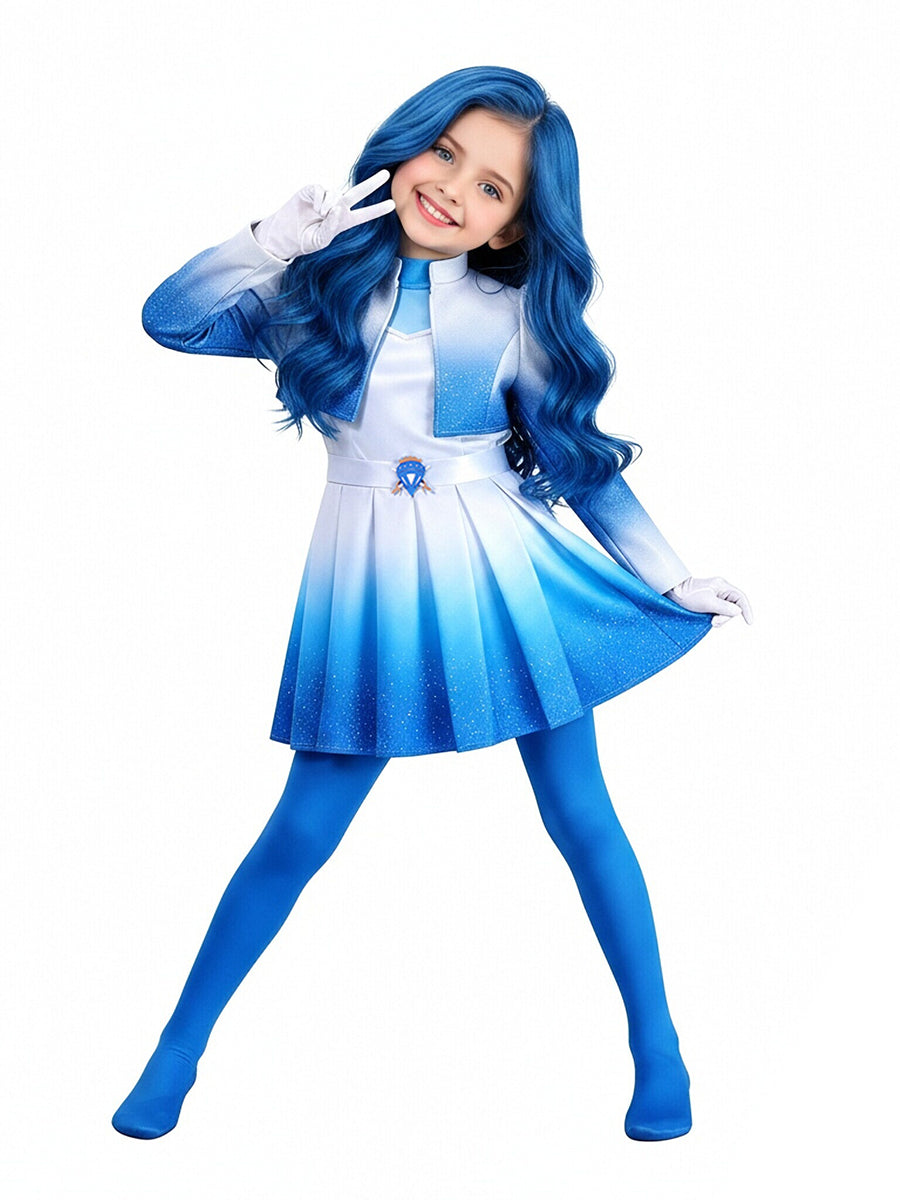 Descendants 5 Chloe Costume Descendants Wicked Wonderland Blue Princess Cosplay Outfit