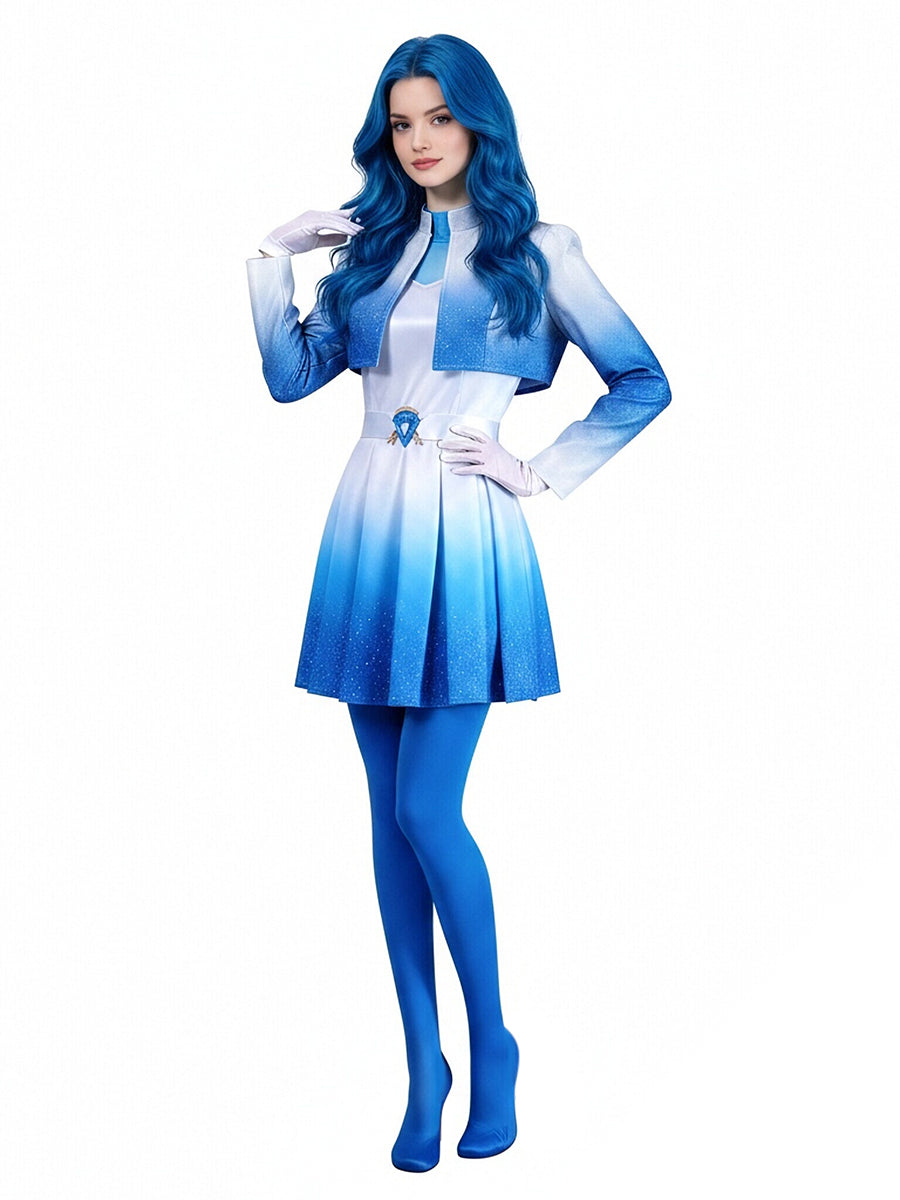 Descendants 5 Chloe Costume Descendants Wicked Wonderland Blue Princess Cosplay Outfit