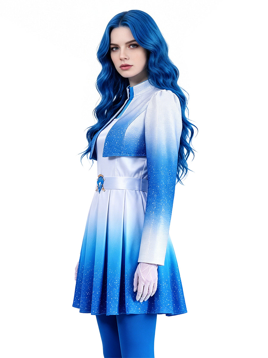 Descendants 5 Chloe Costume Descendants Wicked Wonderland Blue Princess Cosplay Outfit