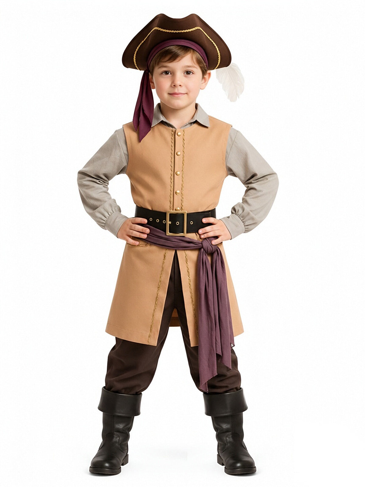 Backrooms Clark Costume Pirate Captain Cosplay Outfit for Kids and Adults 