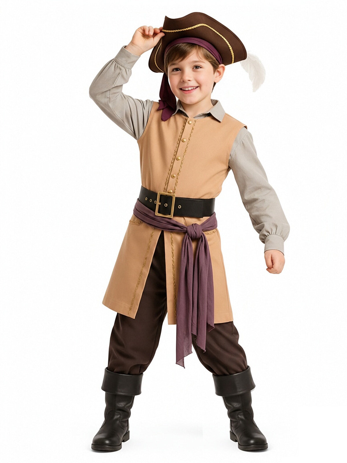 Backrooms Clark Costume Pirate Captain Cosplay Outfit for Kids and Adults 