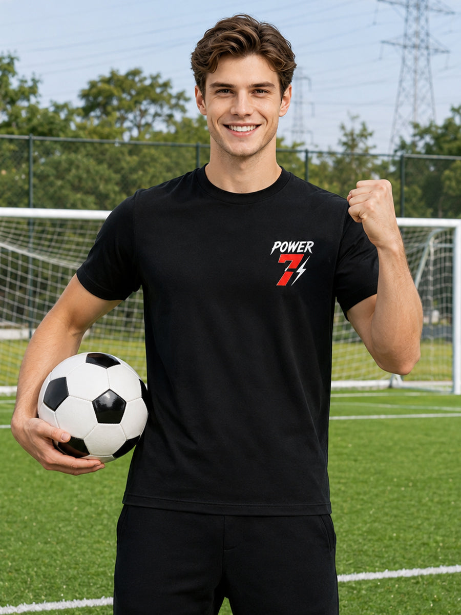 Portugal Ronaldo Soccer Jersey Black Power 7 Graphic T-Shirt for Adults and Kids 
