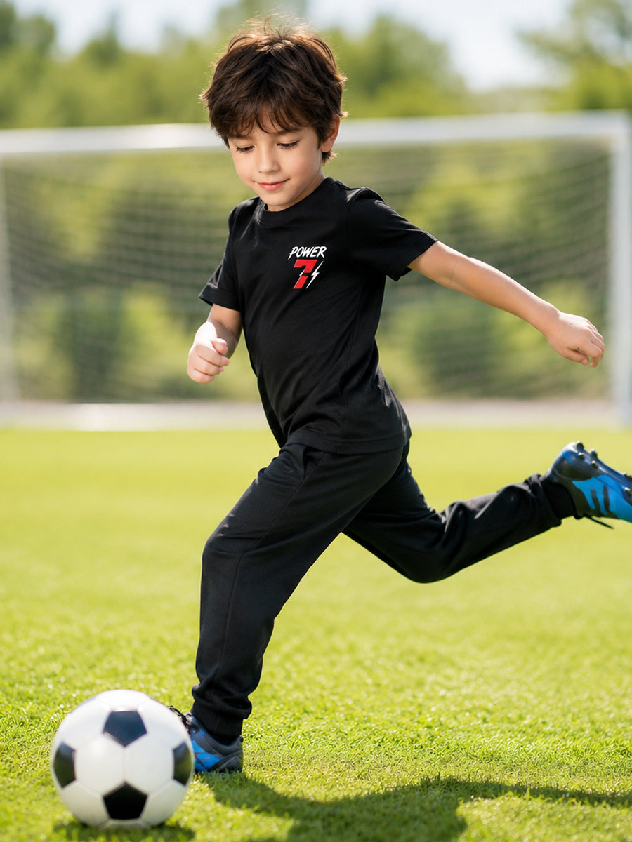 Portugal Ronaldo Soccer Jersey Black Power 7 Graphic T-Shirt for Adults and Kids 