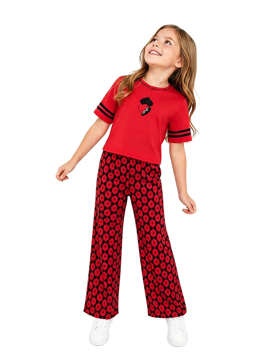 Descendants 5 Red Costume Descendants Wicked Wonderland Princess Red Graphic T-Shirt and Pants