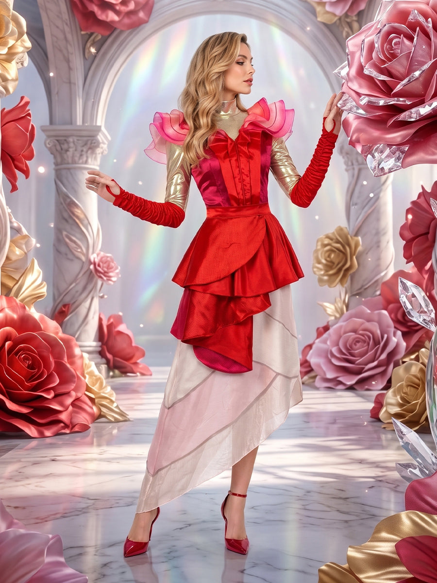 Descendants 5 Queen of Hearts Costume Descendants Wicked Wonderland Red Queen Cosplay Outfit 