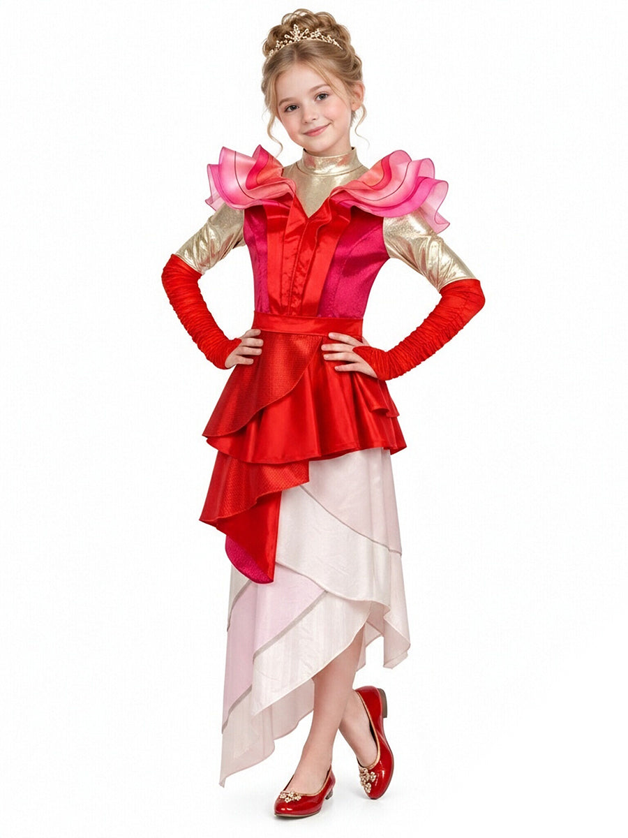 Descendants 5 Queen of Hearts Costume Descendants Wicked Wonderland Red Queen Cosplay Outfit 