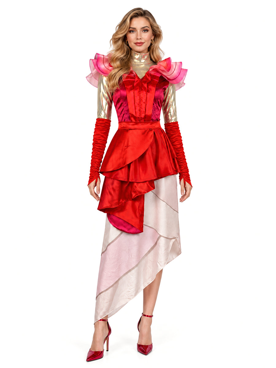 Descendants 5 Queen of Hearts Costume Descendants Wicked Wonderland Red Queen Cosplay Outfit 