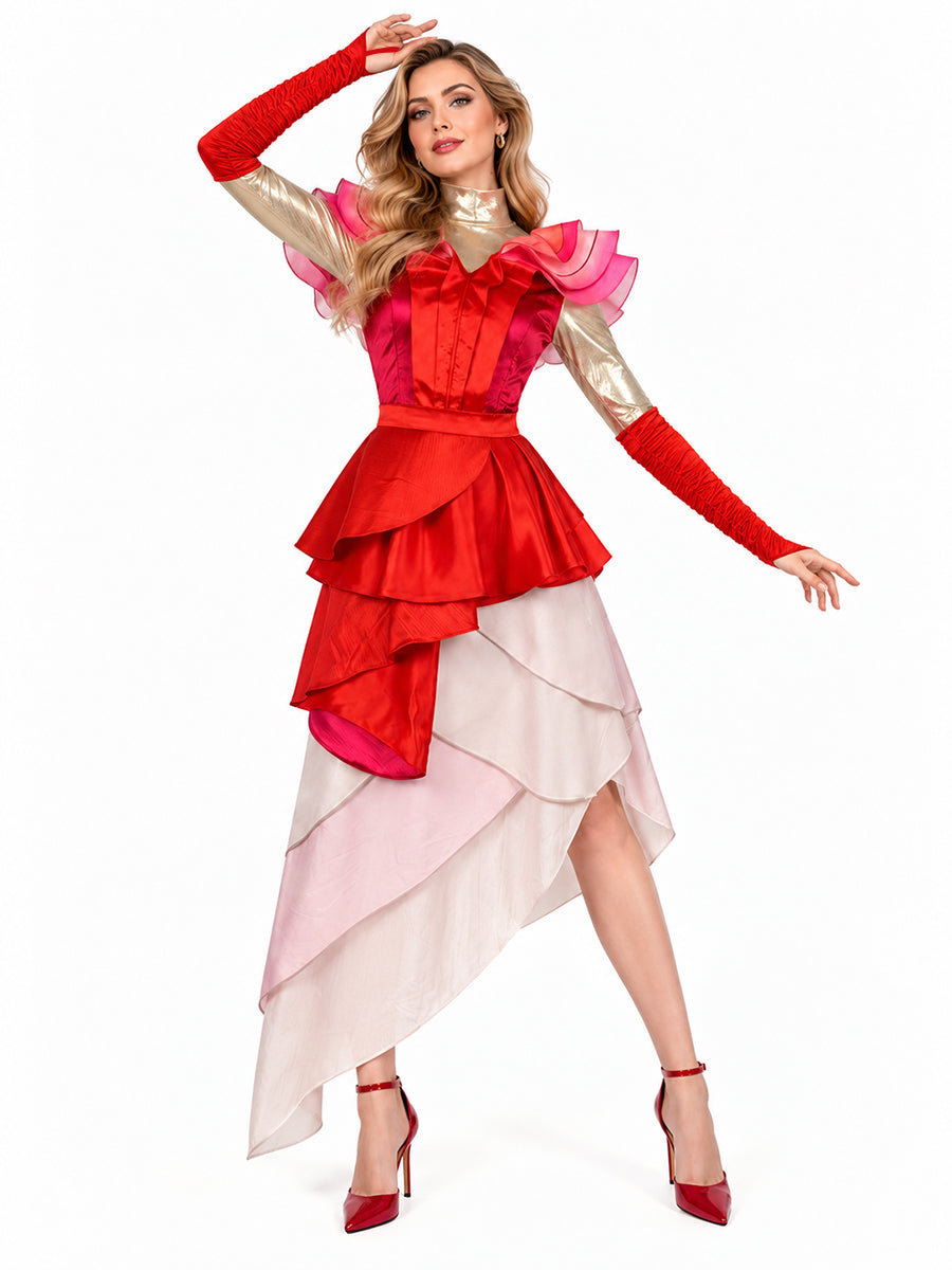 Descendants 5 Queen of Hearts Costume Descendants Wicked Wonderland Red Queen Cosplay Outfit 