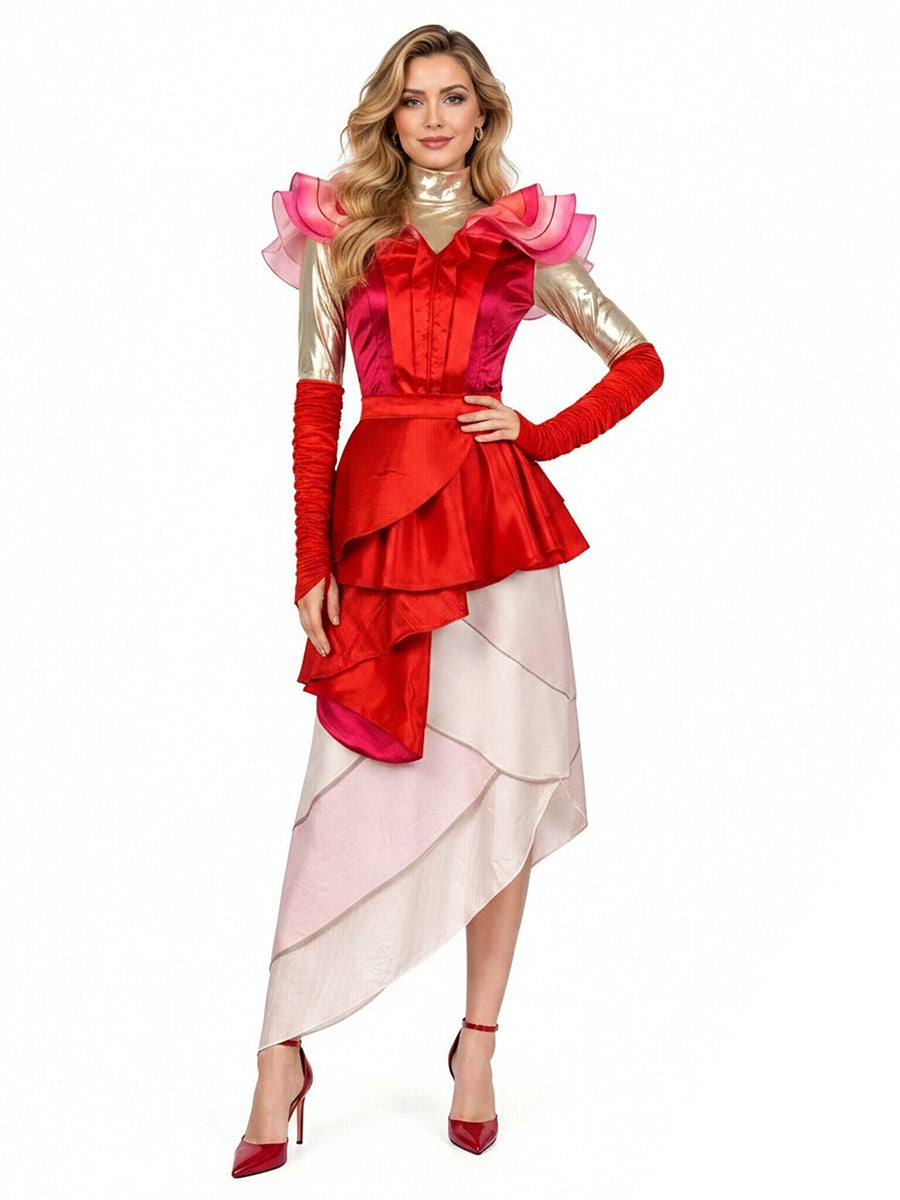 Descendants 5 Queen of Hearts Costume Descendants Wicked Wonderland Red Queen Cosplay Outfit 