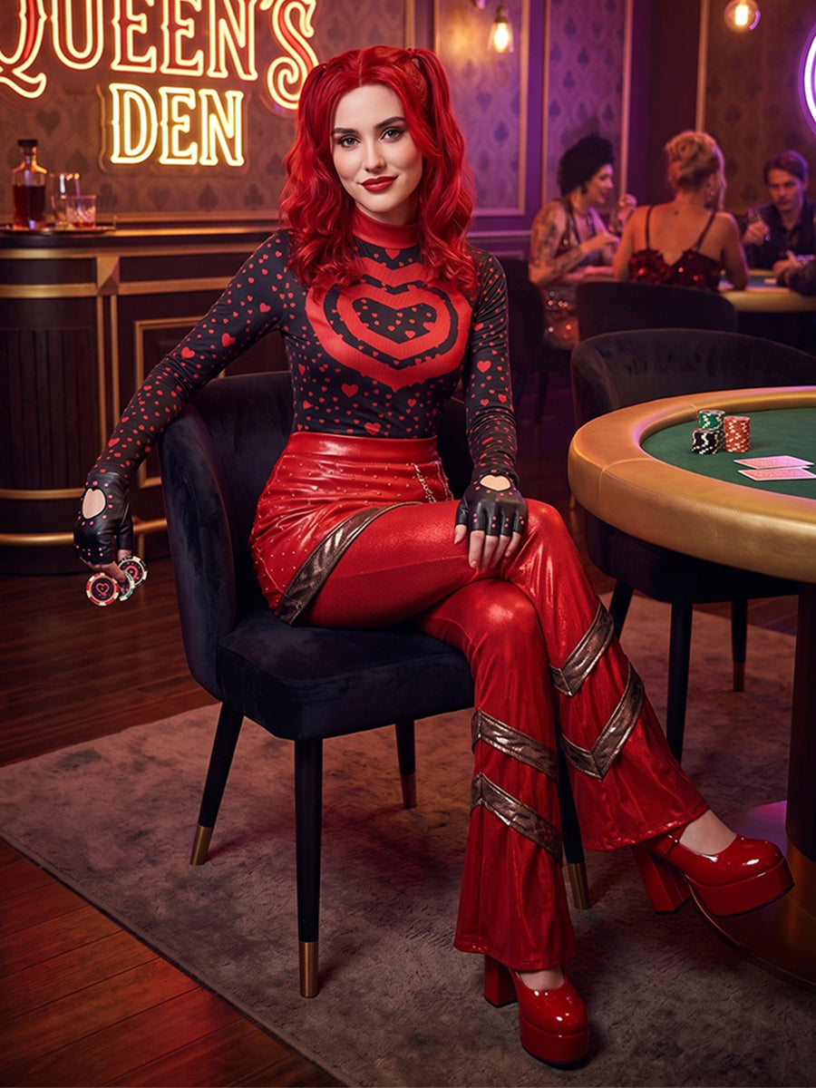 Descendants 5 Red Costume Descendants Wicked Wonderland Princess Red PU Leather Outfit