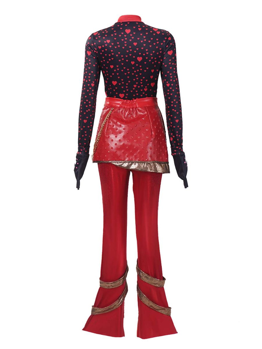 Descendants 5 Red Costume Descendants Wicked Wonderland Princess Red PU Leather Outfit