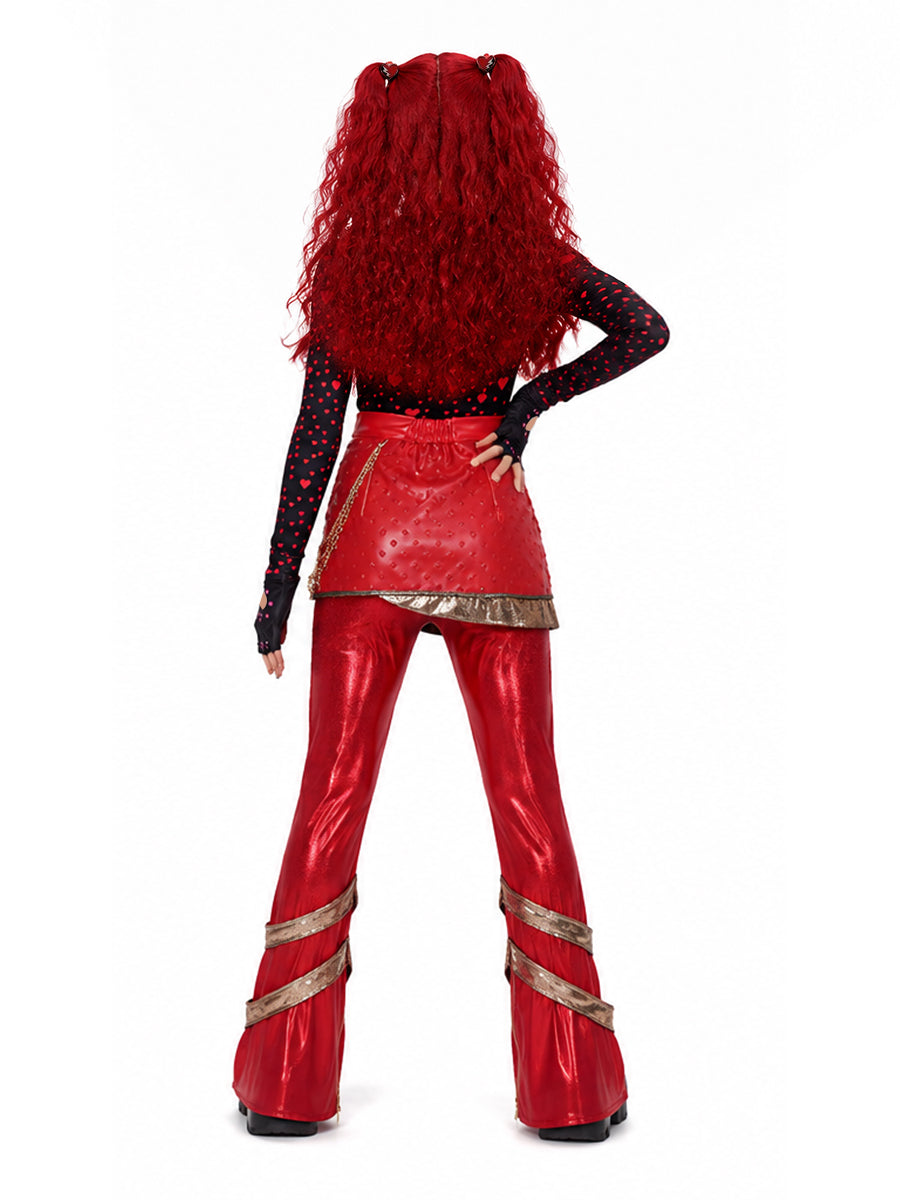 Descendants 5 Red Costume Descendants Wicked Wonderland Princess Red PU Leather Outfit