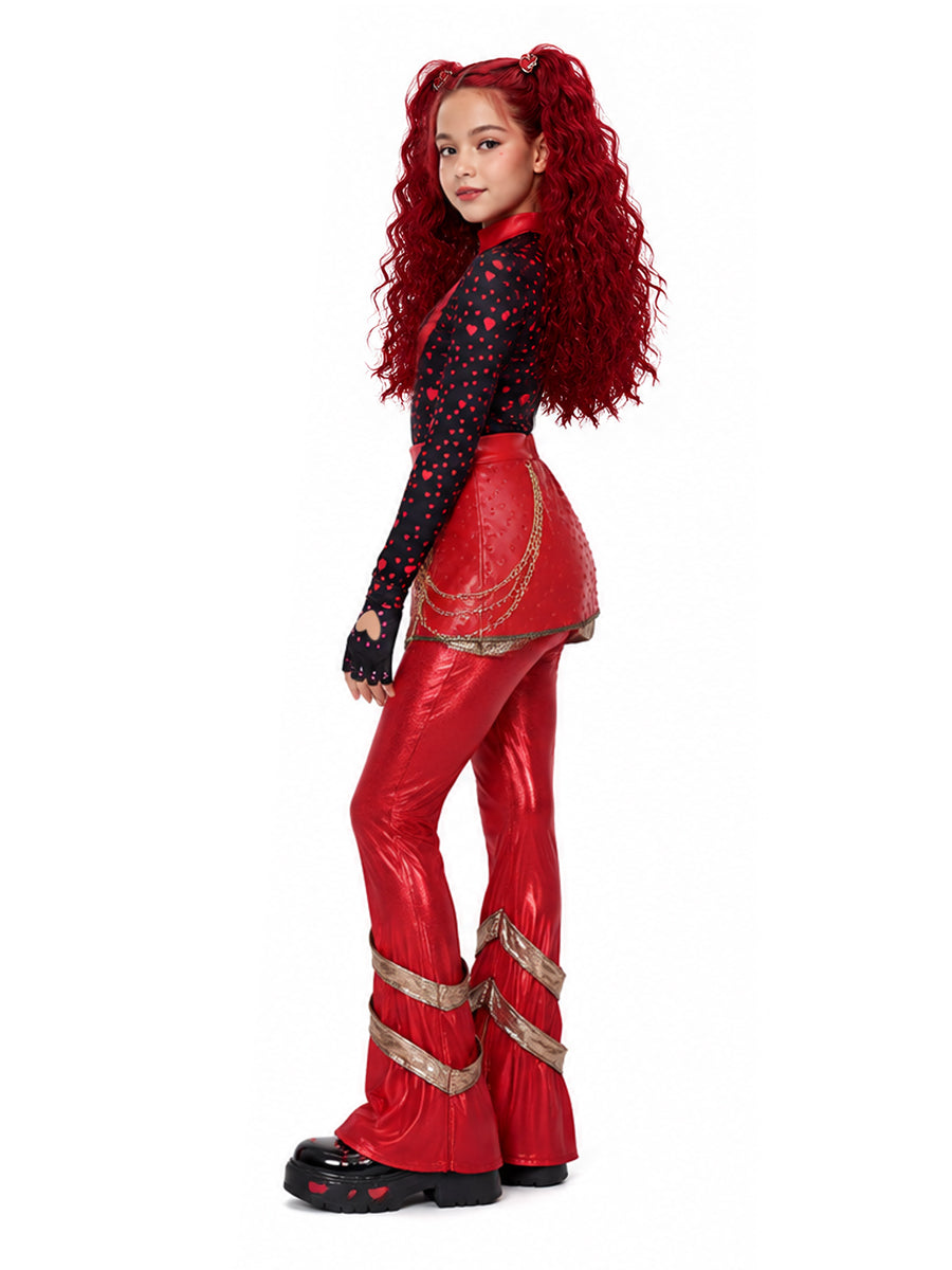 Descendants 5 Red Costume Descendants Wicked Wonderland Princess Red PU Leather Outfit