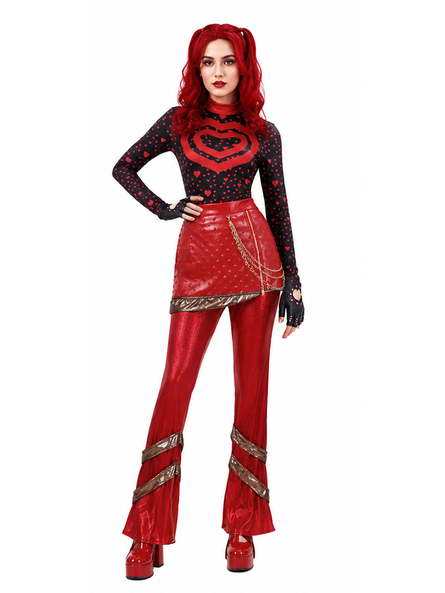 Descendants 5 Red Costume Descendants Wicked Wonderland Princess Red PU Leather Outfit