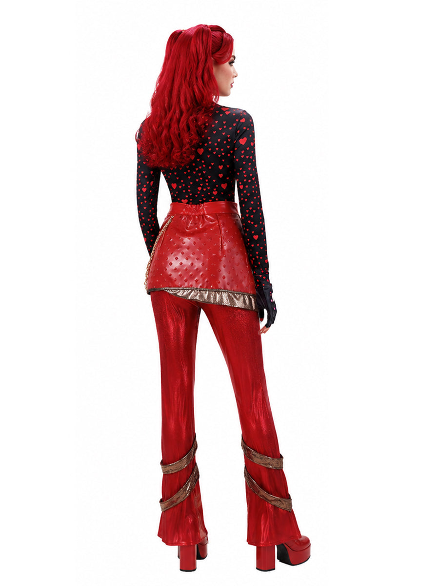 Descendants 5 Red Costume Descendants Wicked Wonderland Princess Red PU Leather Outfit