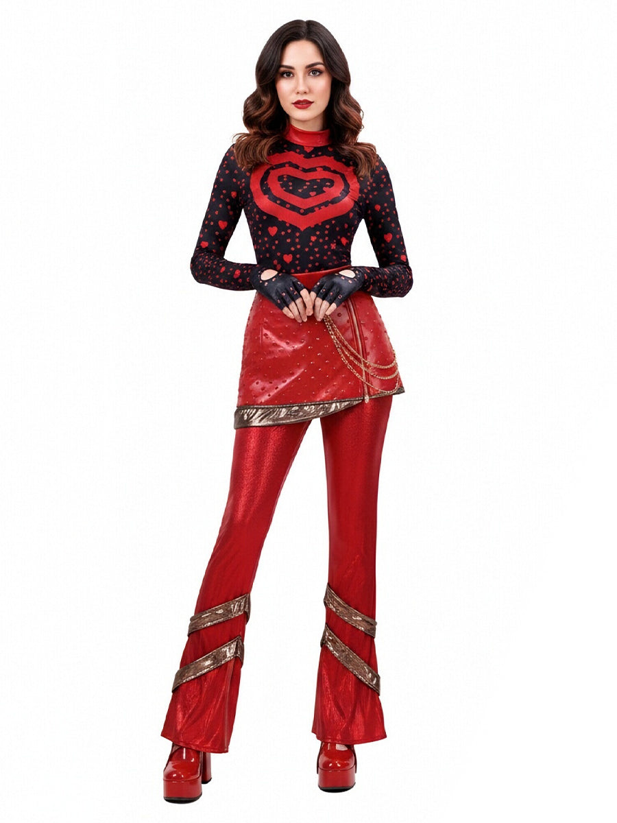 Descendants 5 Red Costume Descendants Wicked Wonderland Princess Red PU Leather Outfit