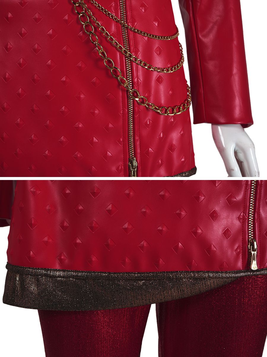 Descendants 5 Red Costume Descendants Wicked Wonderland Red Princess PU Leather Outfit