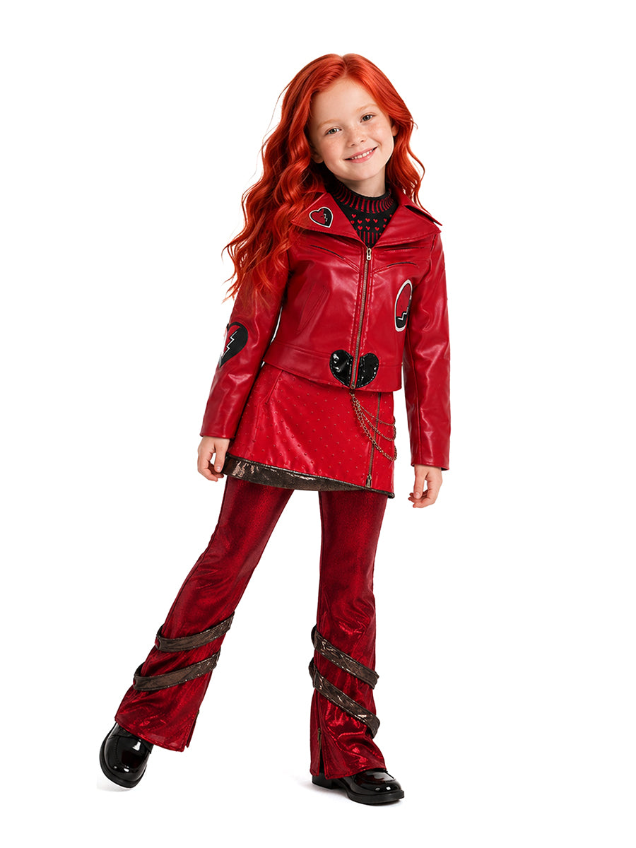 Descendants 5 Red Costume Descendants Wicked Wonderland Red Princess PU Leather Outfit