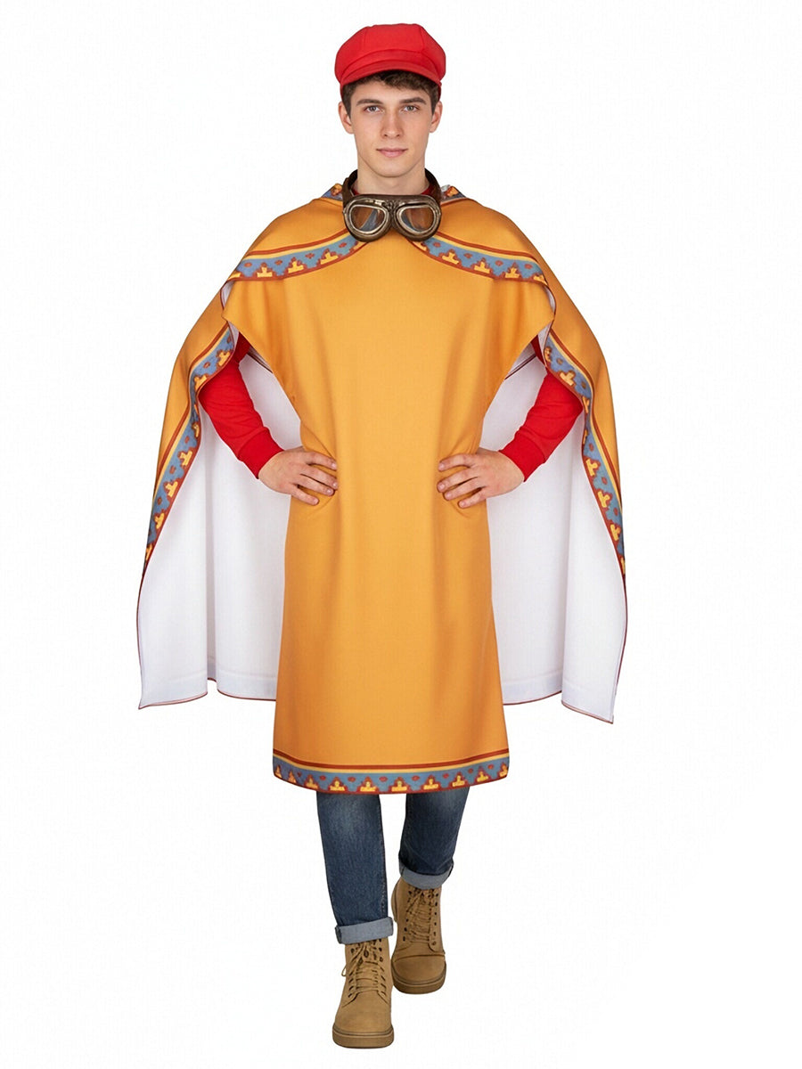 Super Mario Costume for Kids and Adult Mario Plumber Poncho with Goggles and Hat