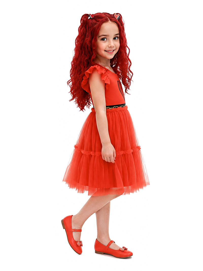 Descendants 5 Red Costume for Girls Descendants Wicked Wonderland Princess Red Tulle Dress