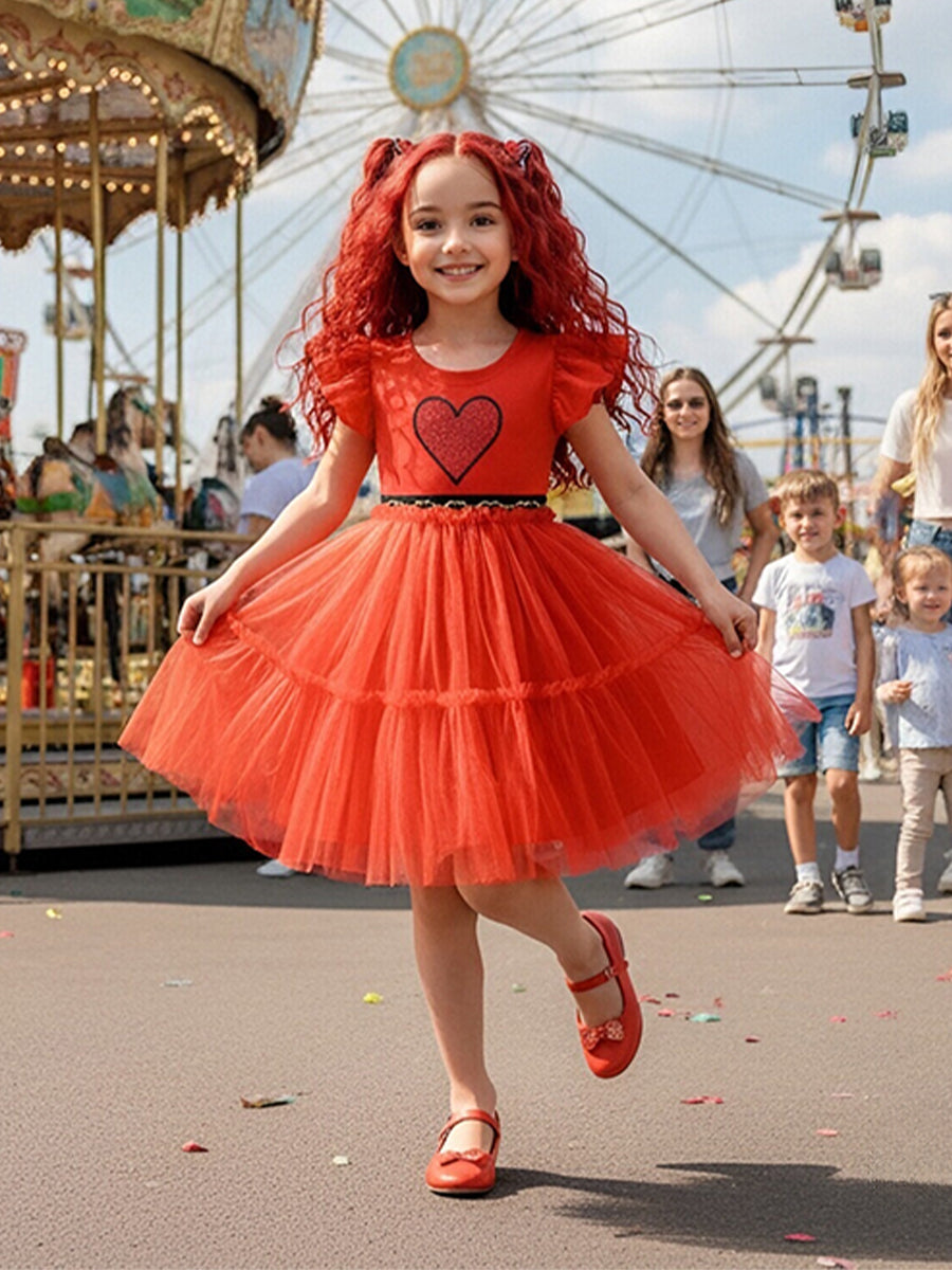 Descendants 5 Red Costume for Girls Descendants Wicked Wonderland Princess Red Tulle Dress