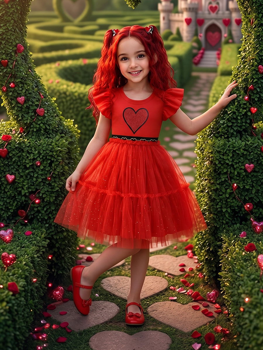 Descendants 5 Red Costume for Girls Descendants Wicked Wonderland Princess Red Tulle Dress
