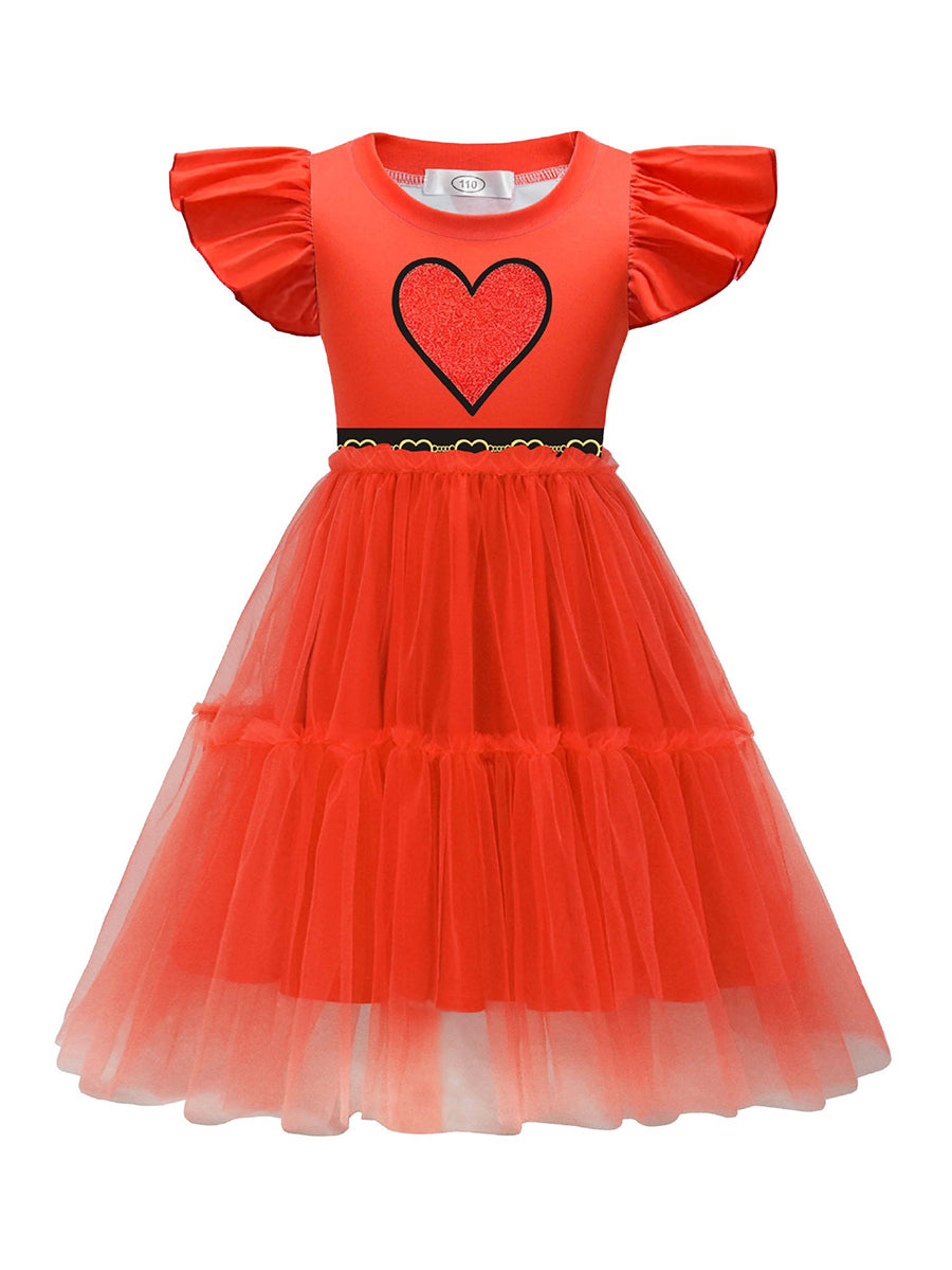 Descendants 5 Red Costume for Girls Descendants Wicked Wonderland Princess Red Tulle Dress