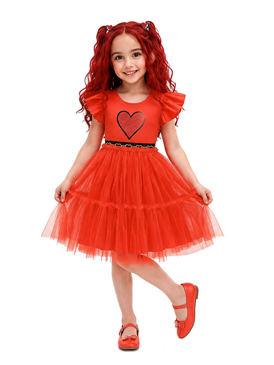 Descendants 5 Red Costume for Girls Descendants Wicked Wonderland Princess Red Tulle Dress