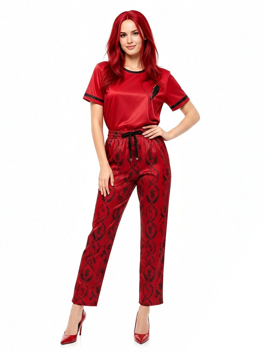Descendants 5 Red Costume Descendants Wicked Wonderland Red Princess Heart Graphic Tee and Pants