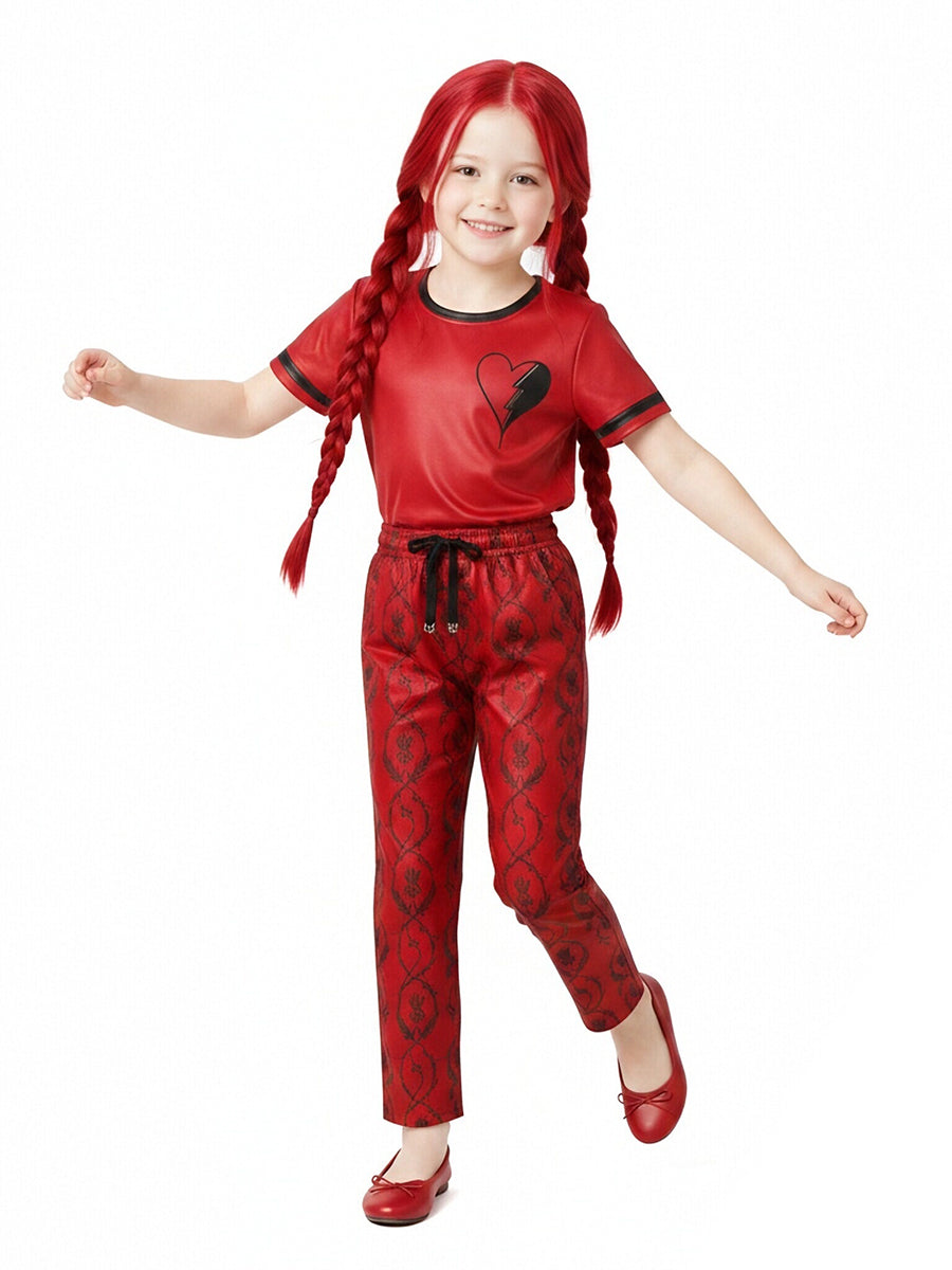 Descendants 5 Red Costume Descendants Wicked Wonderland Red Princess Heart Graphic Tee and Pants