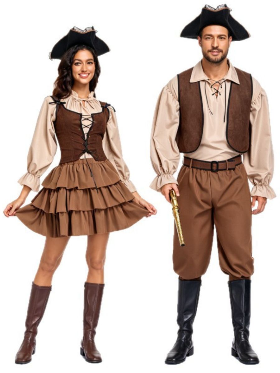 
Renaissance Pirate Costume Set Matching Couples Pirate Halloween Outfit