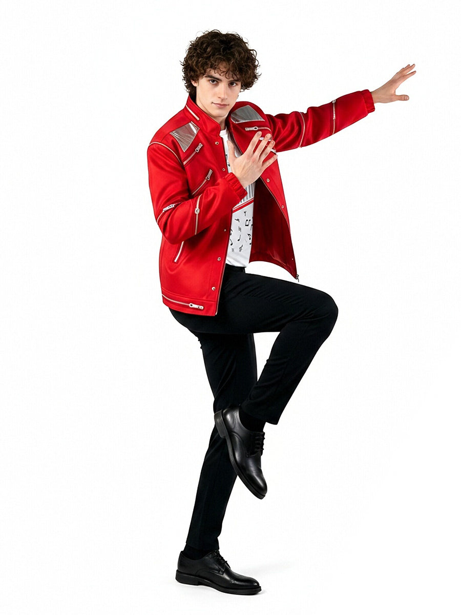 Michael Jackson Beat It Costume for Adults and Kids Retro Pop King 3D Print Performance Outfit