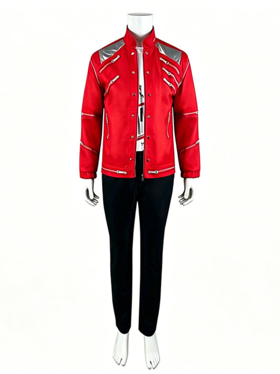 Michael Jackson Beat It Costume for Adults and Kids Retro Pop King 3D Print Performance Outfit