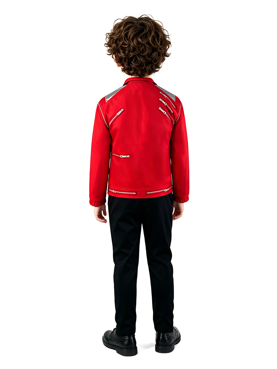 Michael Jackson Beat It Costume for Adults and Kids Retro Pop King 3D Print Performance Outfit