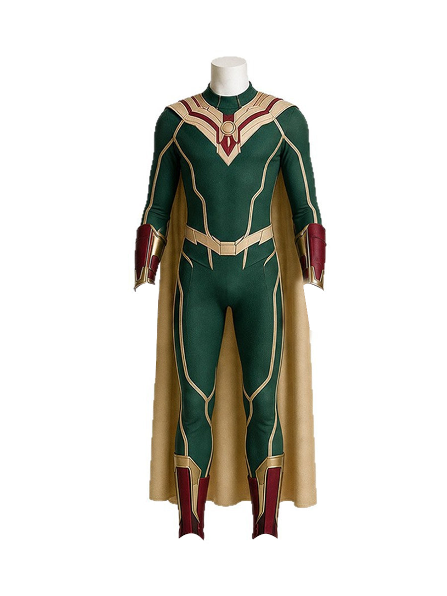 Men's Vision Jumpsuit Costume VisionQuest Retro Hero Comic Cosplay Suit 
