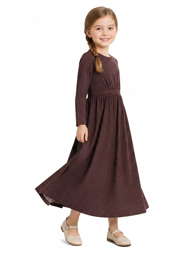 Little House on the Prairie Laura Ingalls Costume Retro Polka Dot Maxi Dress