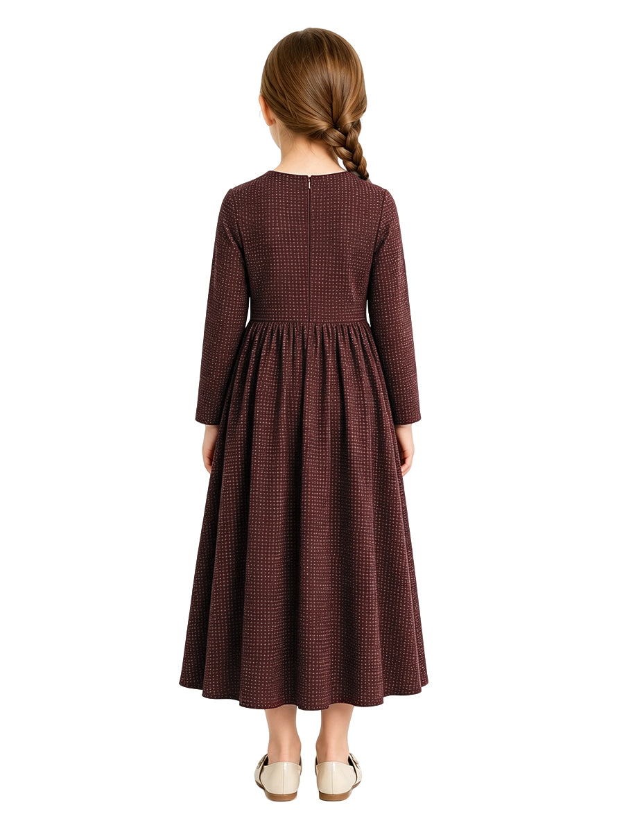 Little House on the Prairie Laura Ingalls Costume Retro Polka Dot Maxi Dress
