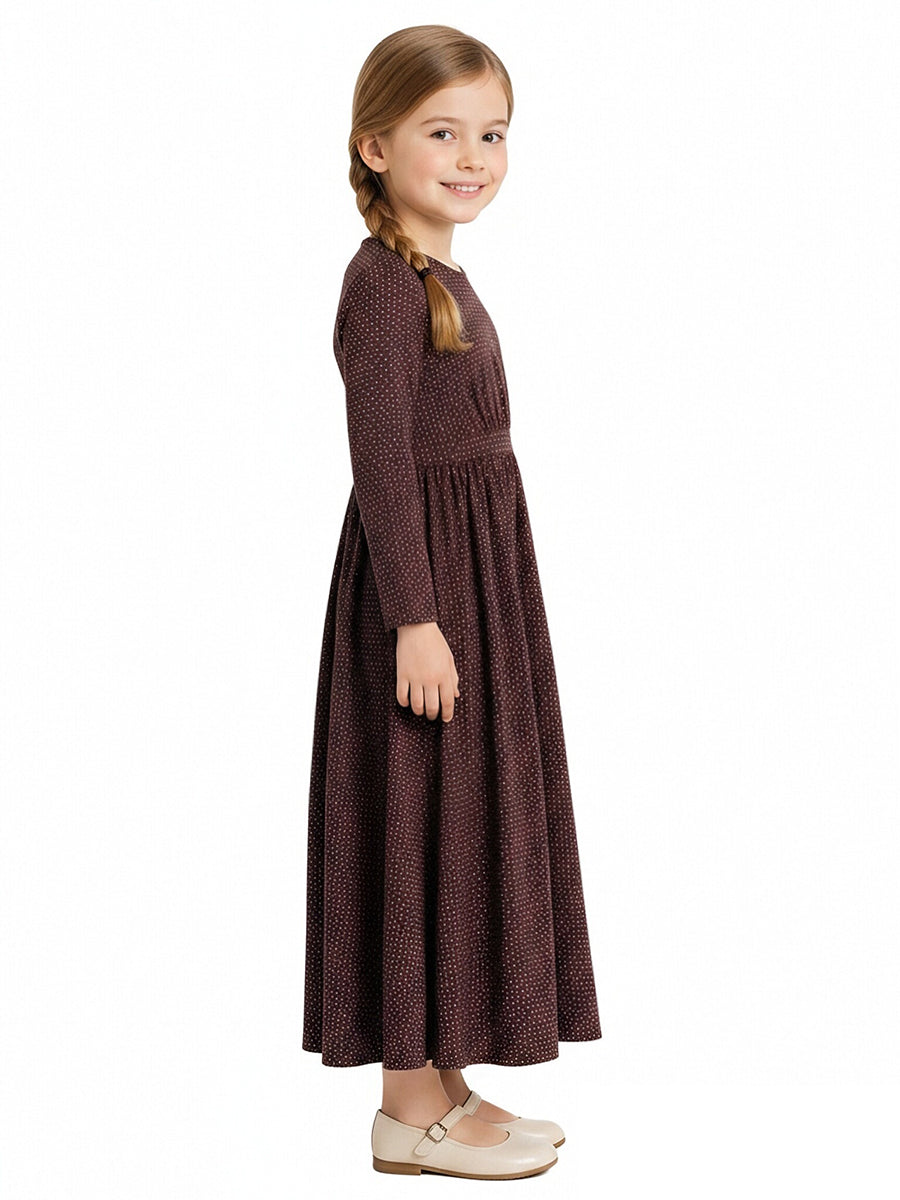 Little House on the Prairie Laura Ingalls Costume Retro Polka Dot Maxi Dress