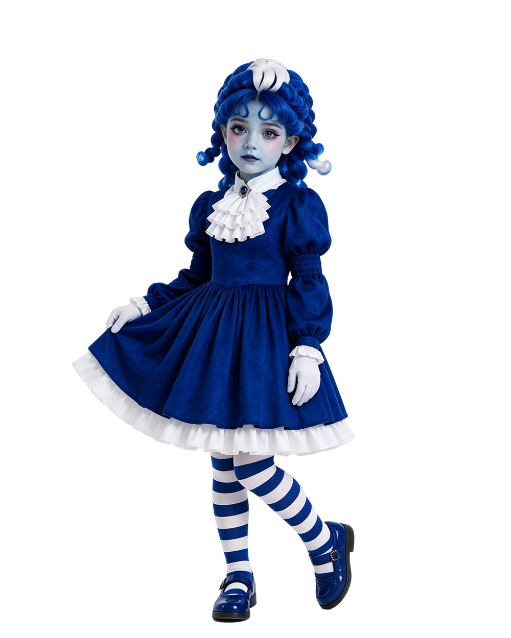  I Am Frankelda Costume Francisca Imelda Cosplay Outfit Royal Blue Doll Dress Set