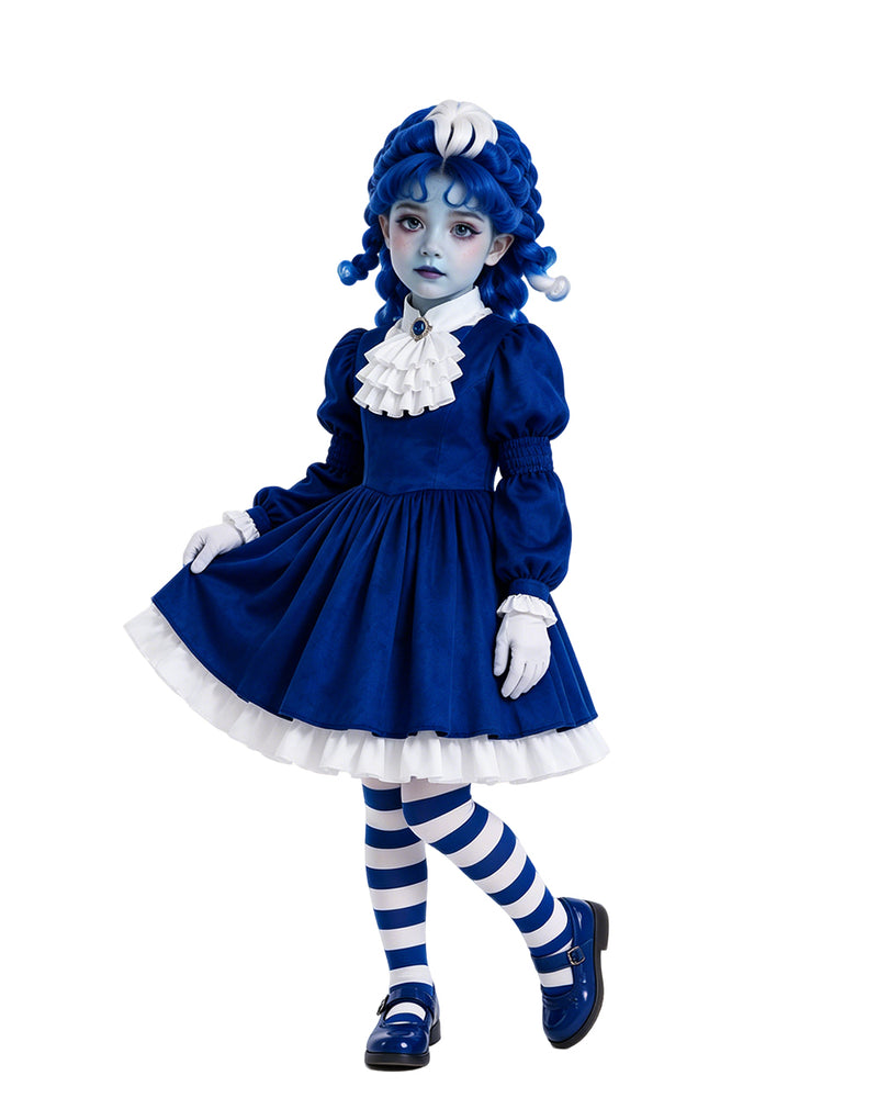 I Am Frankelda Costume Francisca Imelda Cosplay Outfit Royal Blue Doll Dress Set