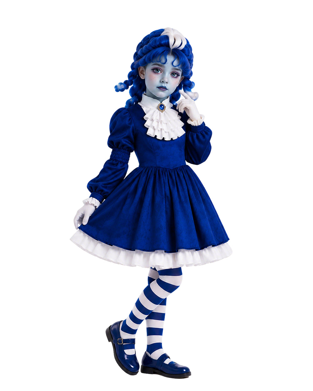  I Am Frankelda Costume Francisca Imelda Cosplay Outfit Royal Blue Doll Dress Set