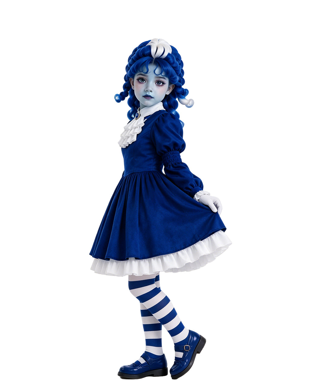  I Am Frankelda Costume Francisca Imelda Cosplay Outfit Royal Blue Doll Dress Set