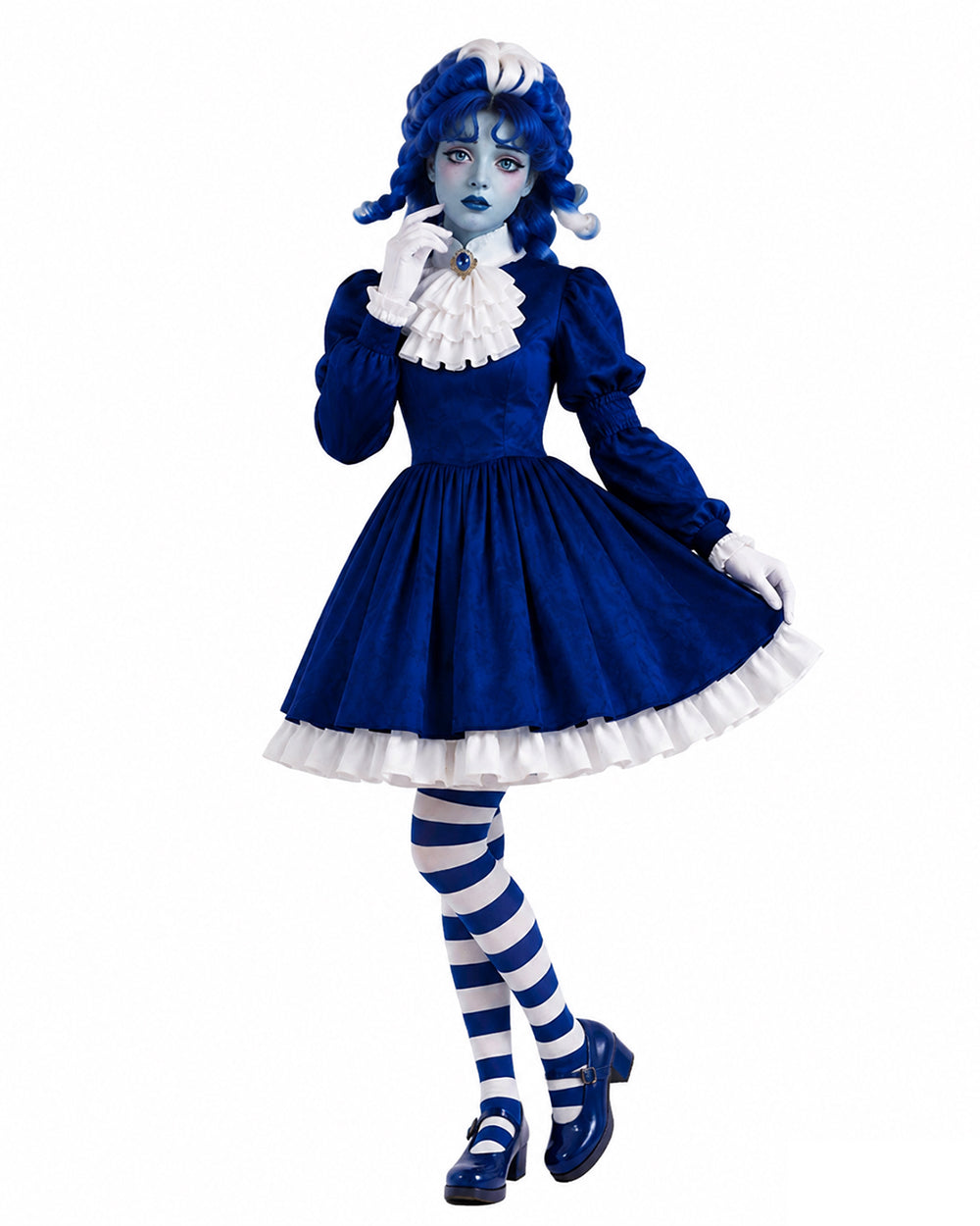  I Am Frankelda Costume Francisca Imelda Cosplay Outfit Royal Blue Doll Dress Set